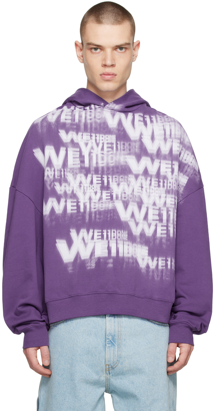 We11done Purple Stamp Hoodie
