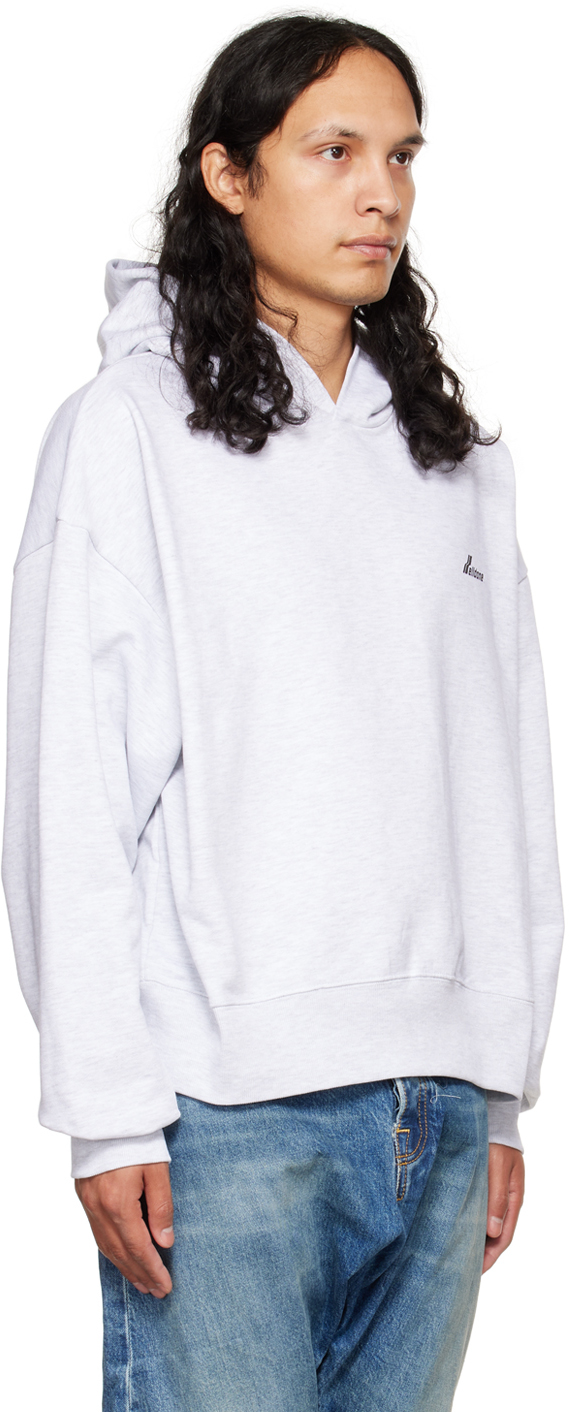 We11 Done Gray Lettering Symbol Hoodie In Grey