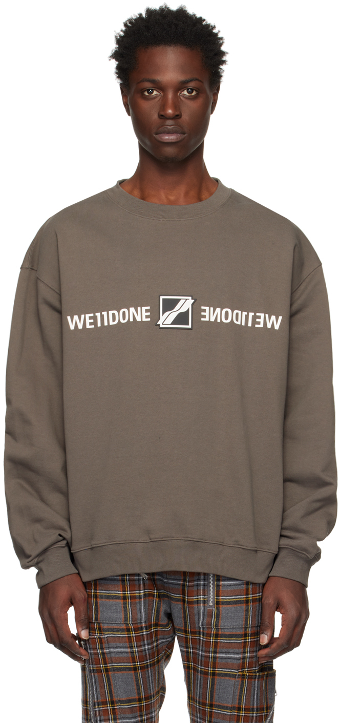 We11done Gray Patched Mirror Sweatshirt