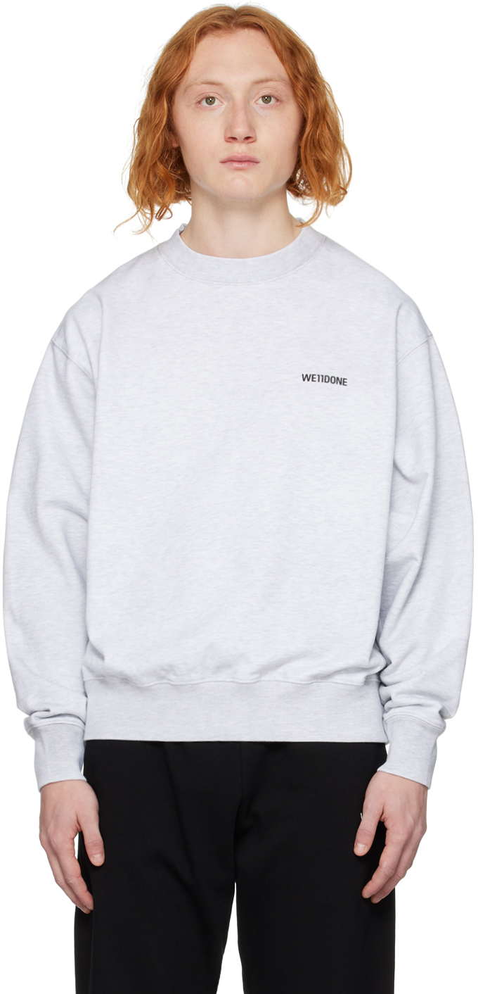 Gray Crewneck Sweatshirt By We11done On Sale