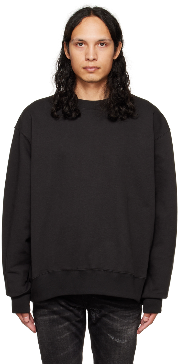 Black Crewneck Sweatshirt by We11done on Sale