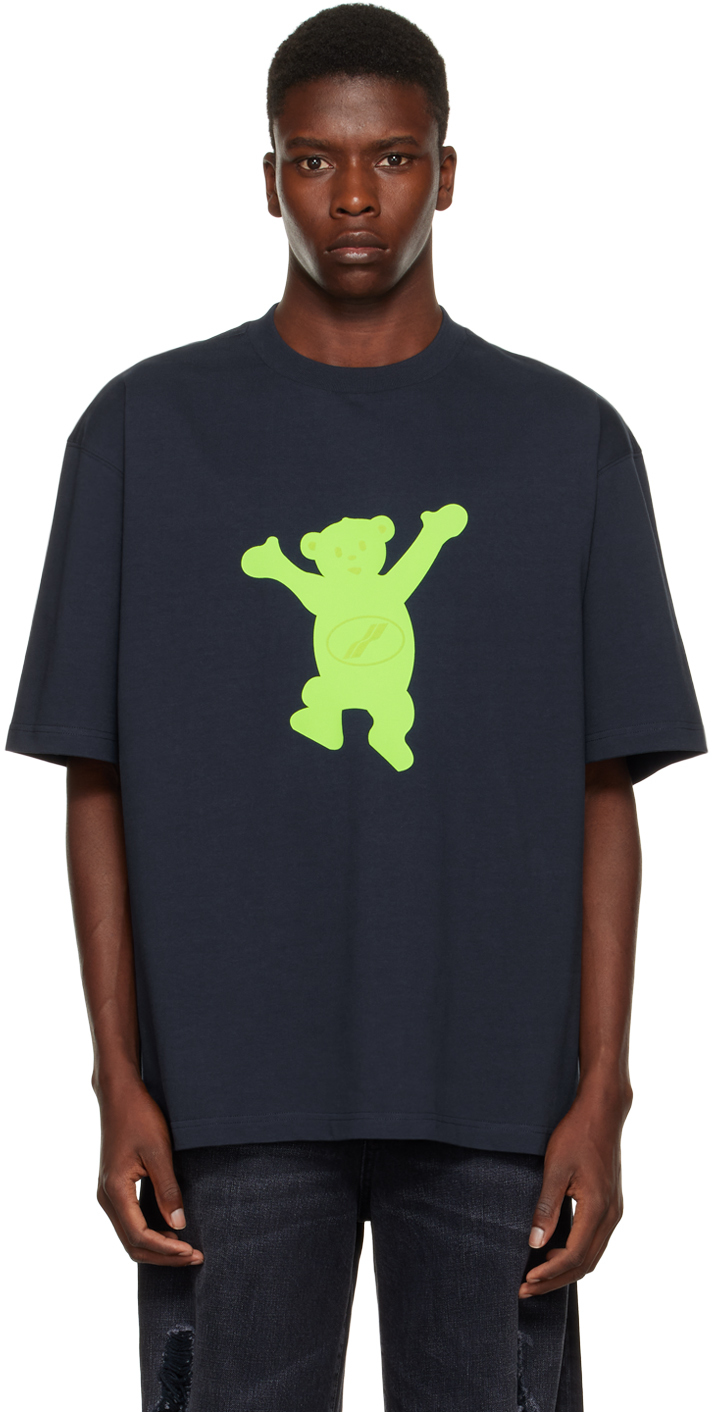 We11done Navy Teddy T-Shirt