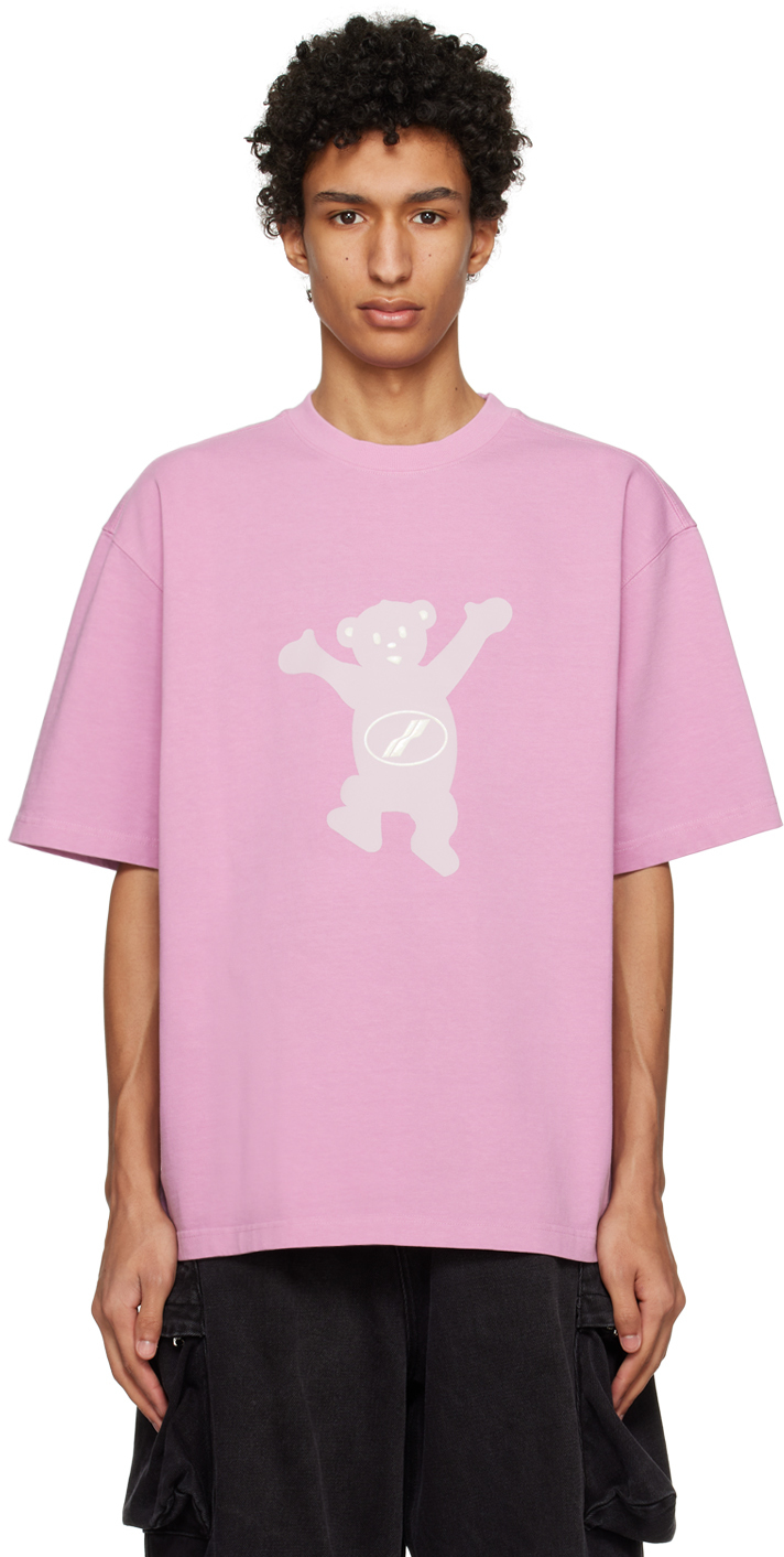 WE11 DONE PINK TEDDY T-SHIRT