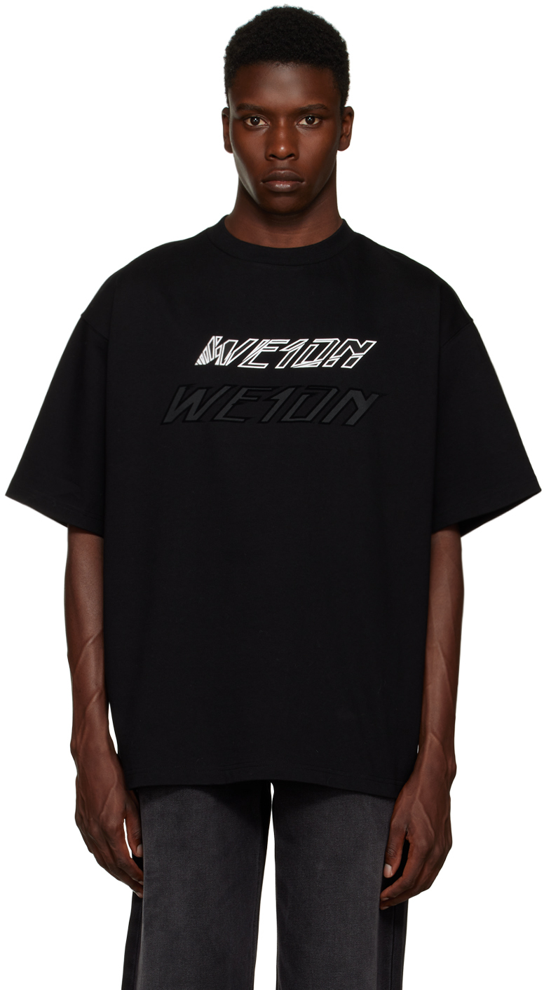 Black Printed T-Shirt by We11done on Sale