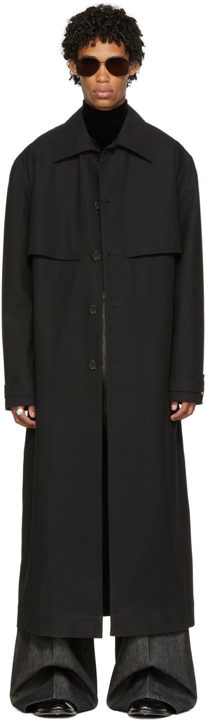 Black Duster Coat by LU'U DAN on Sale