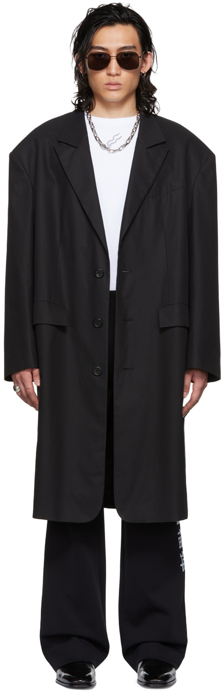 LU'U DAN: Black Oversized Tailored Coat | SSENSE