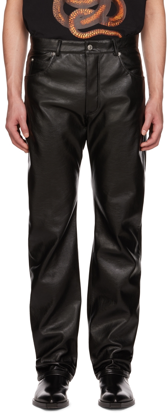 Vegan Leather Trousers SSENSE Men Clothing Pants Leather Pants 