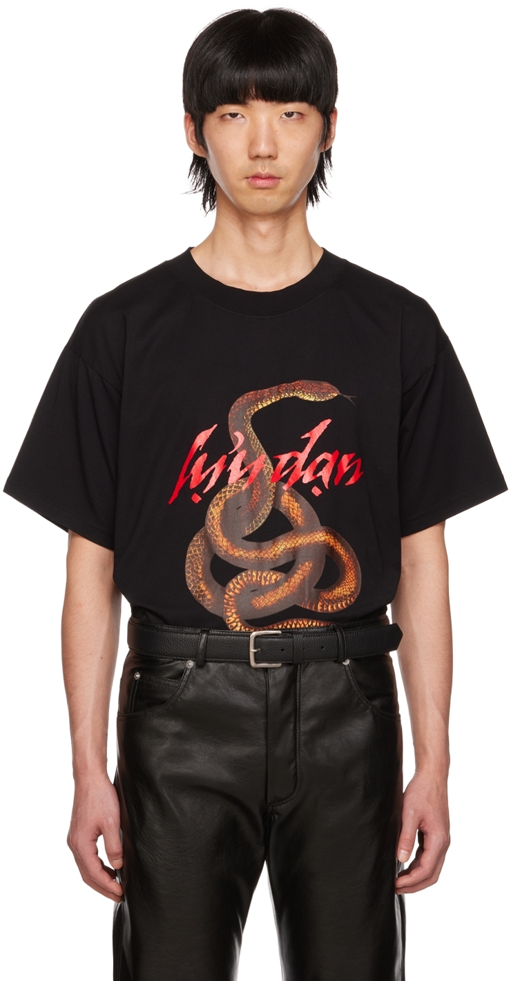 Black Knotted Snake Oversized Concert T-Shirt