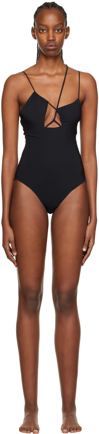 Nensi Dojaka Black Strappy One-Piece Swimsuit
