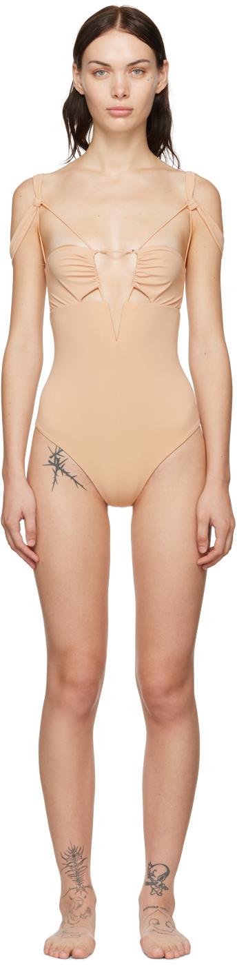 ビキニ NENSI DOJAKA Women Swimsuit NDSS23SWIM001 BURORA Red Purple Cutout Swimsuit by Nensi Dojaka on Sale