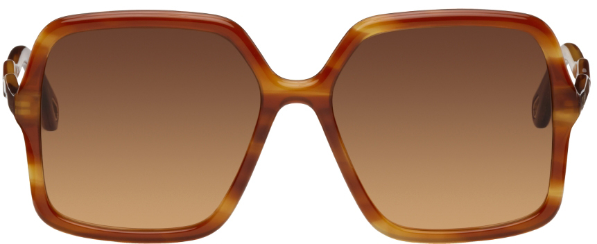 Chloé Tortoiseshell Square Oversized Sunglasses