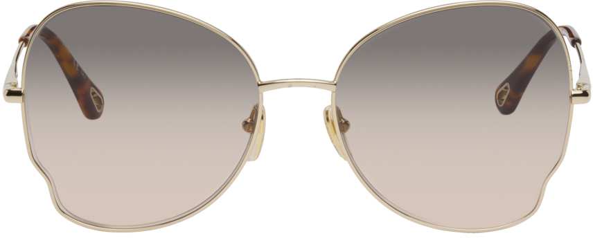 Chloé Gold Oval Sunglasses