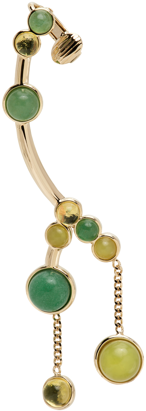 Chloé Gold & Green Zodiac Taurus Earring In 9cb Multicolor 2