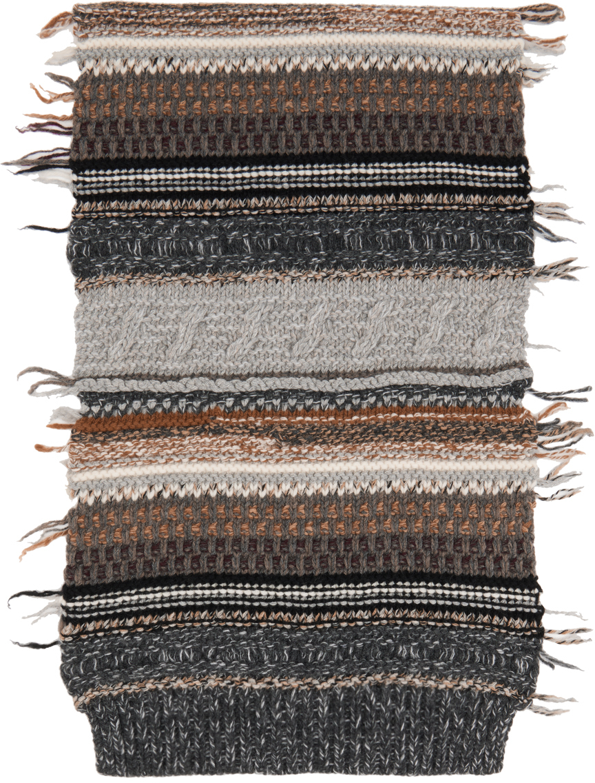 Shop Chloé Gray Recycled Cashmere Scarf In 0za Multicolor Grey
