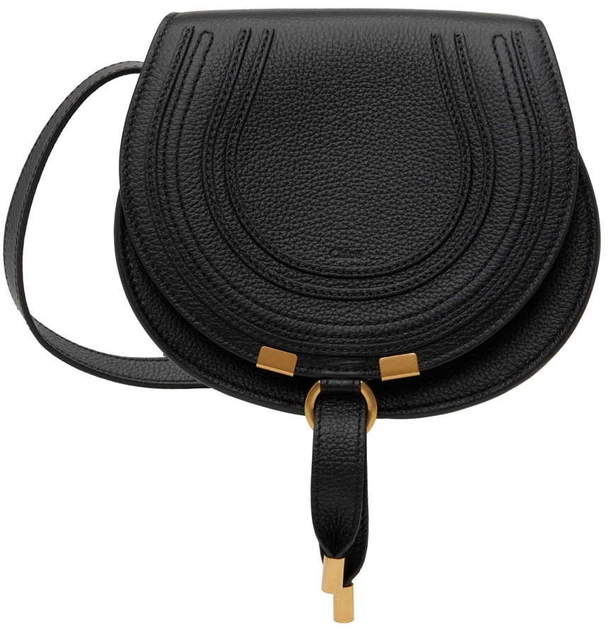 Chloé: Black Small Marcie Shoulder Bag | SSENSE