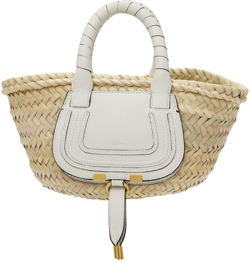 Natural Womens Tote bags Chloé Tote bags Chloé Chloe Marcie Small Leather Tote in Beige 