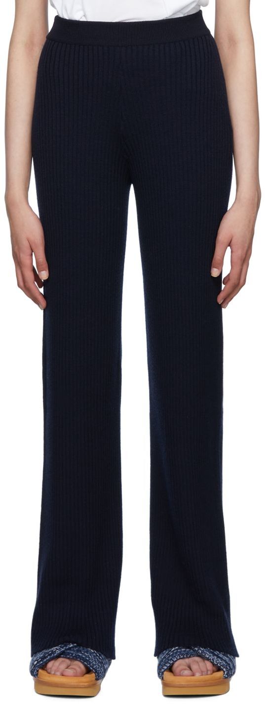 Chloé Navy Low Impact Trousers In 4c4 Navy