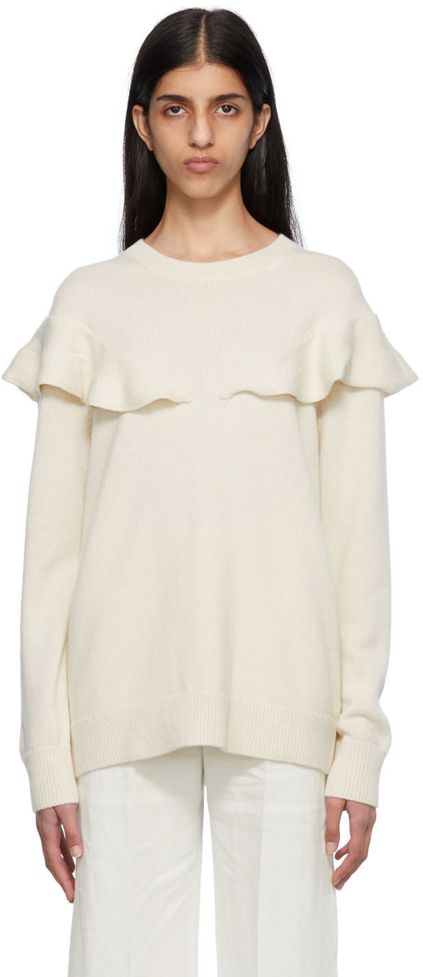 Chloé Off-White Ruffled Sweater