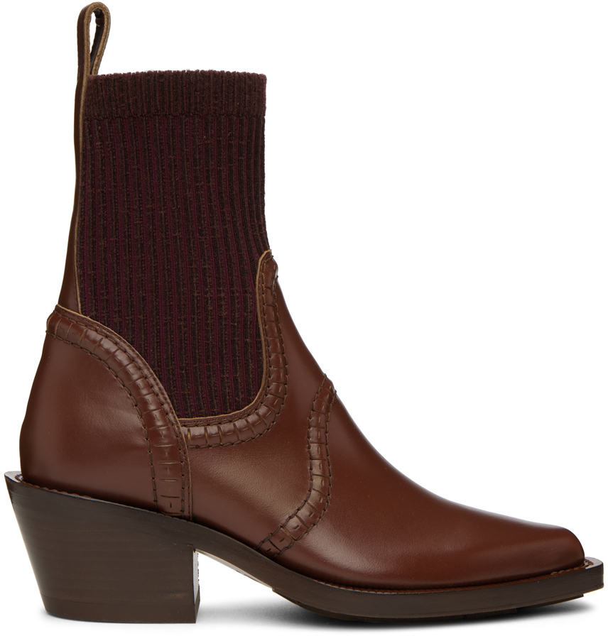 Shop Chloé Brown Nellie Boots In 26m Clay Brown