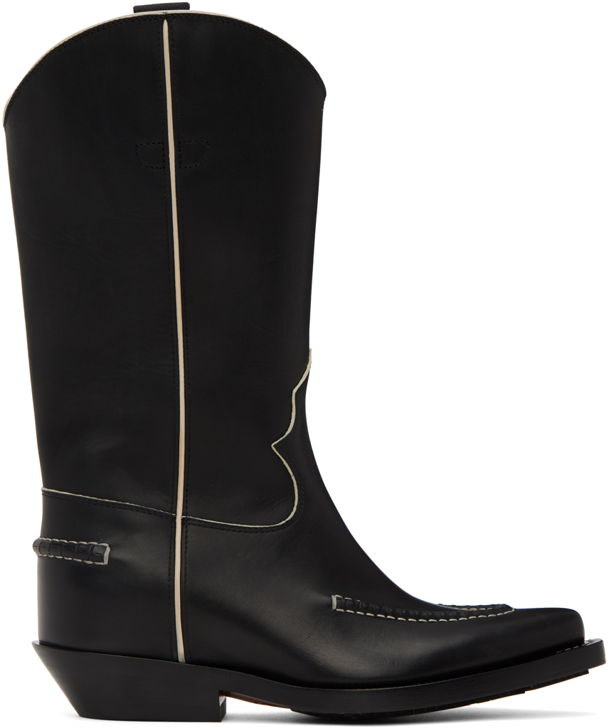 Shop Chloé Black Nellie Cowboy Boots In 001 Black