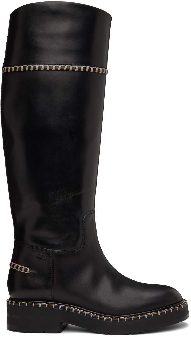 Chloé Black Noua Boots In 001 Black