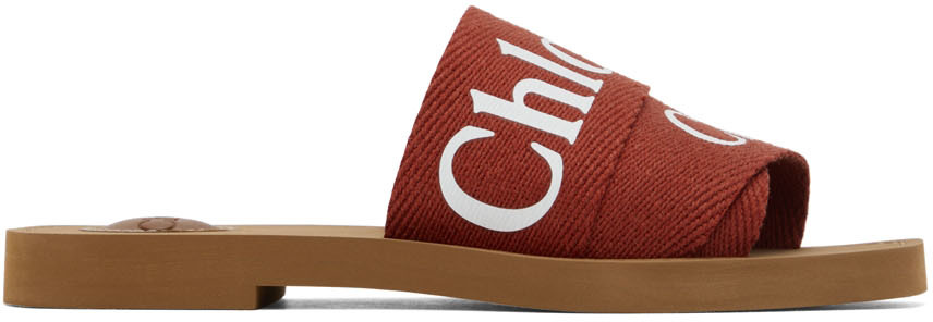 Chloé Red Woody Mules