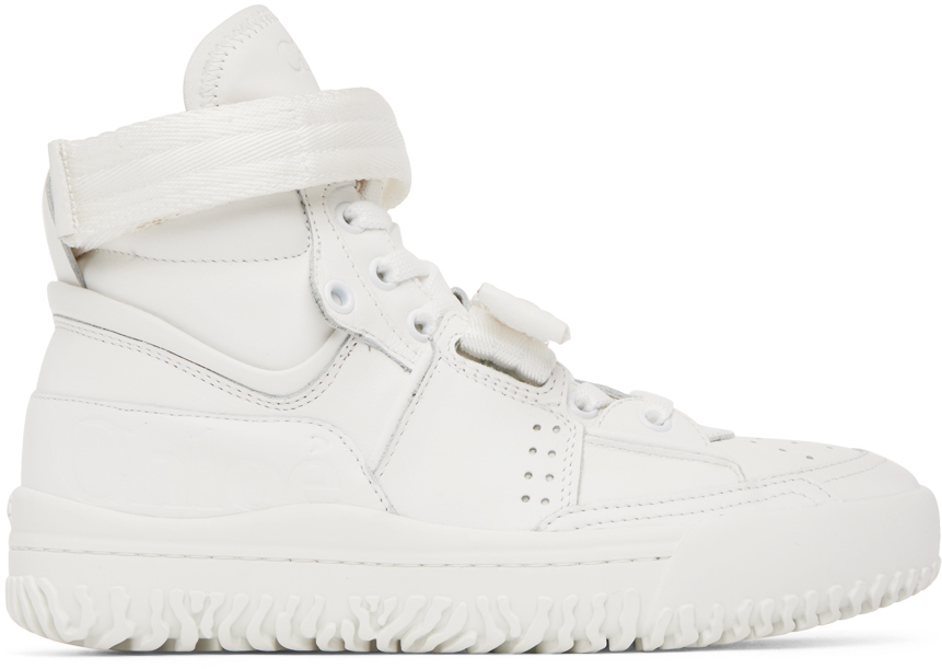 Chloé White Franckie Sneakers In 101 White