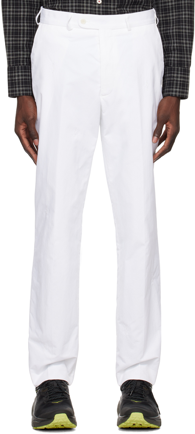 Palmer White Embroidered Trousers