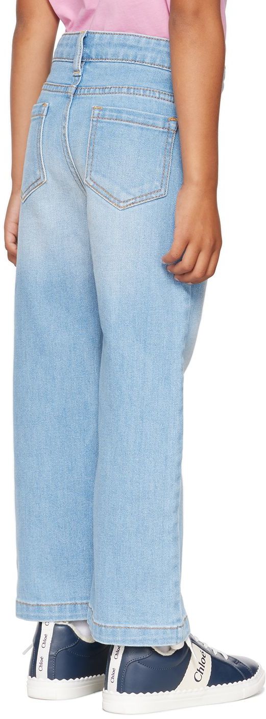 Chloé Kids Blue Faded Jeans In Z10 Denim Blue