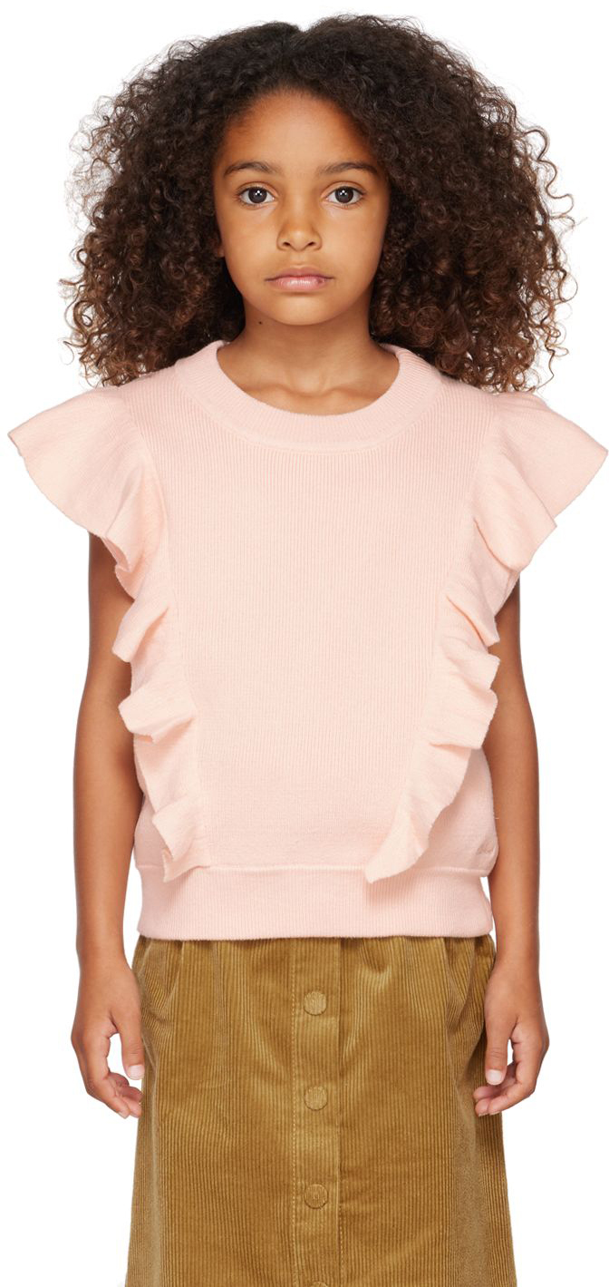 Chloé Kids Pink Ruffled Vest