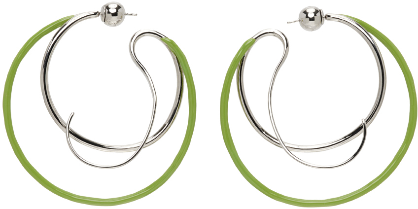 PANCONESI SILVER & GREEN DOUBLE KILTE HOOPS