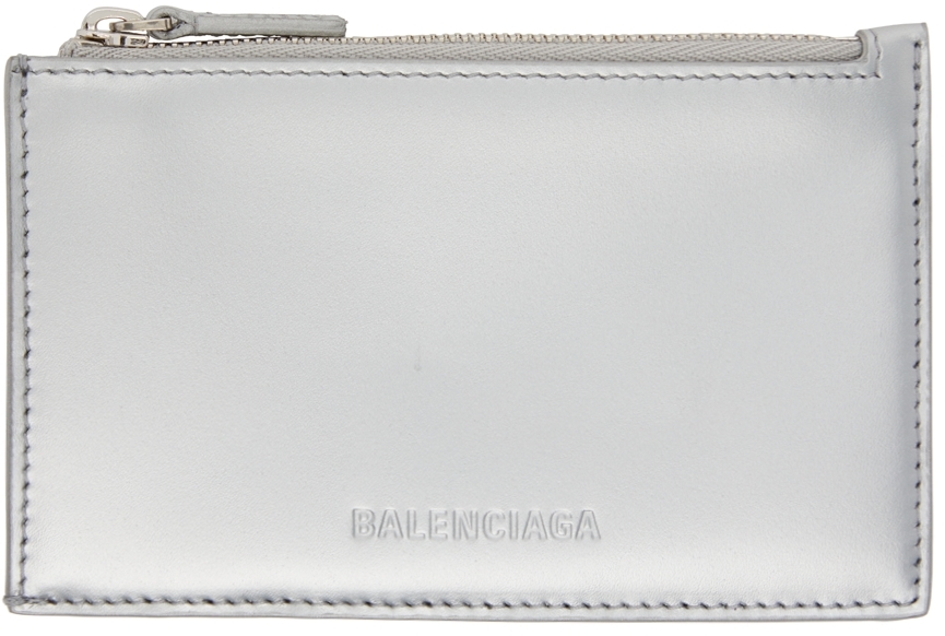 Balenciaga Silver Essential Long Card Holder