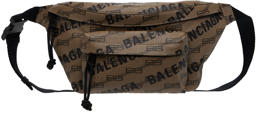 Brown Coated Belt Bag In 7062 Brown+beige/bla