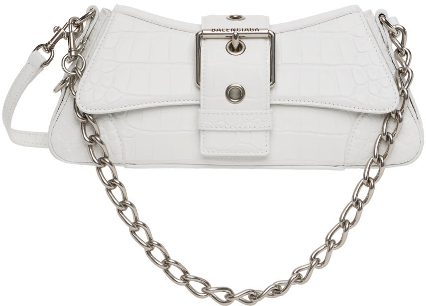 Balenciaga White Small Lindsay Shoulder Bag