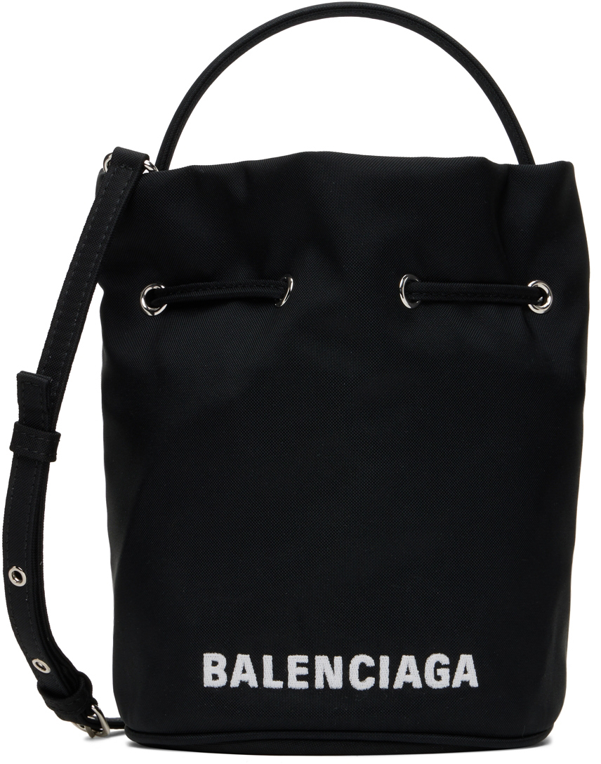 Balenciaga Black XS Wheel Drawstring Bucket Bag