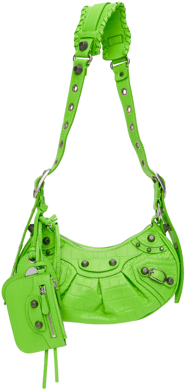 Balenciaga: Green XS 'Le Cagole' Bag | SSENSE