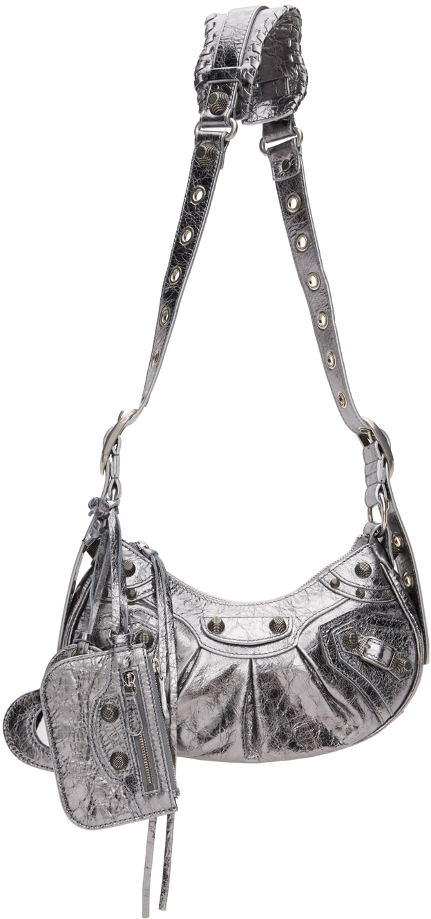 Balenciaga Silver XS 'Le Cagole' Shoulder Bag
