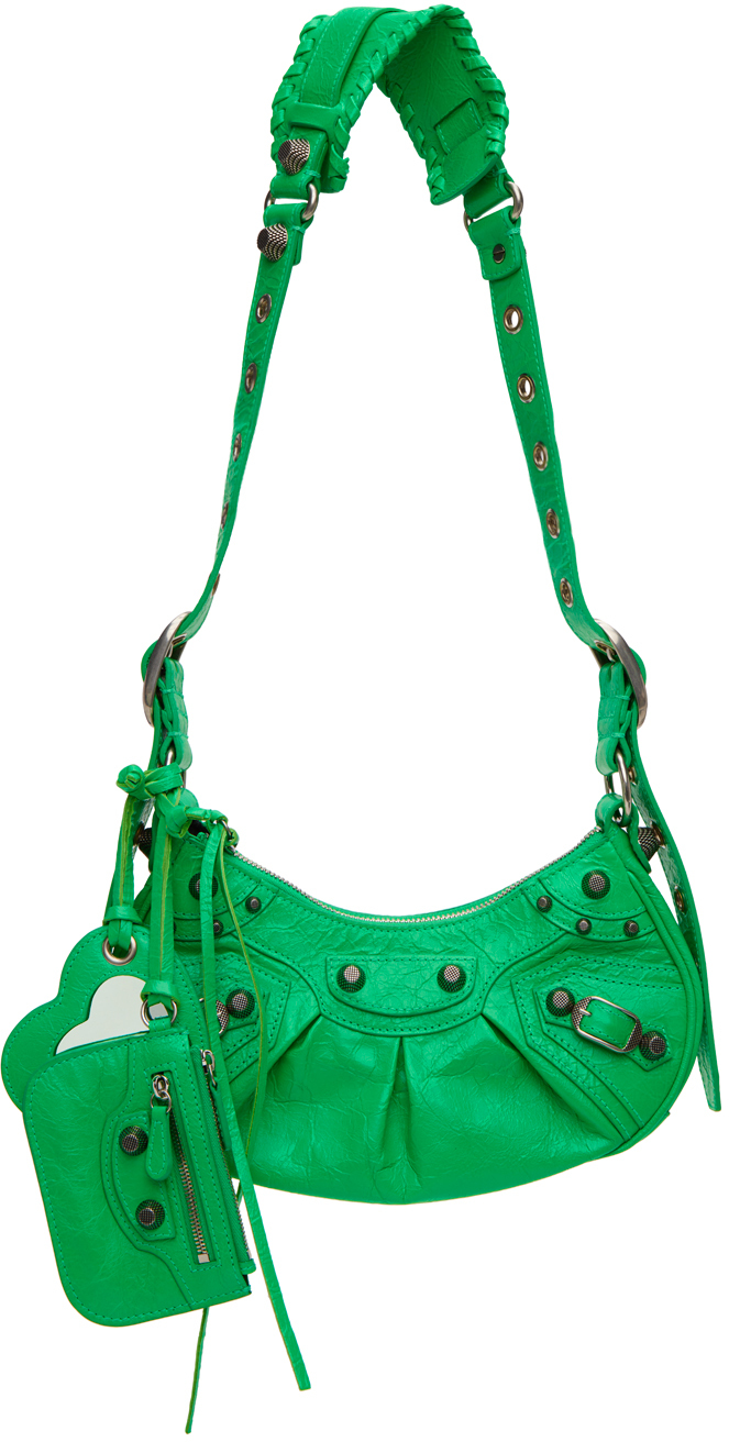 Balenciaga: Green 'Le Cagole' Shoulder Bag | SSENSE