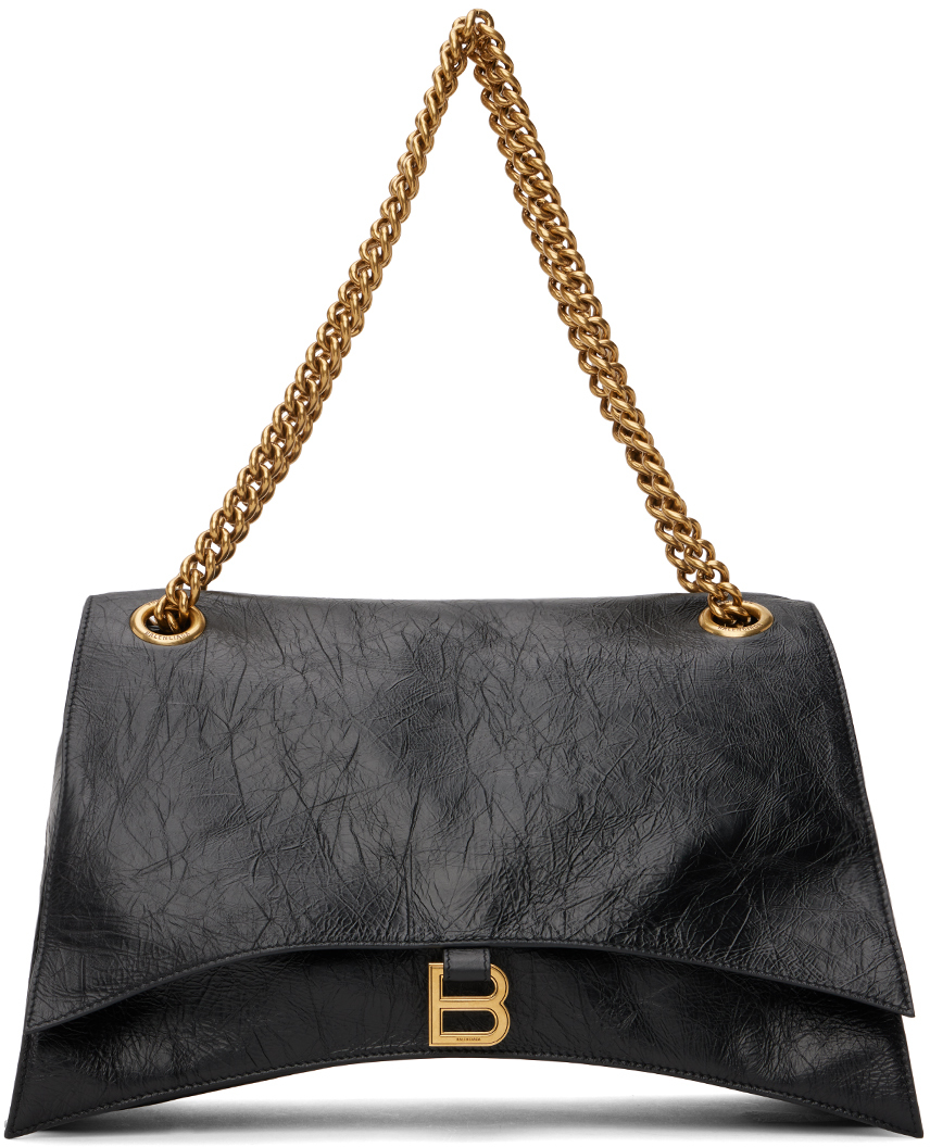 Balenciaga: Black Large Crush Bag | SSENSE