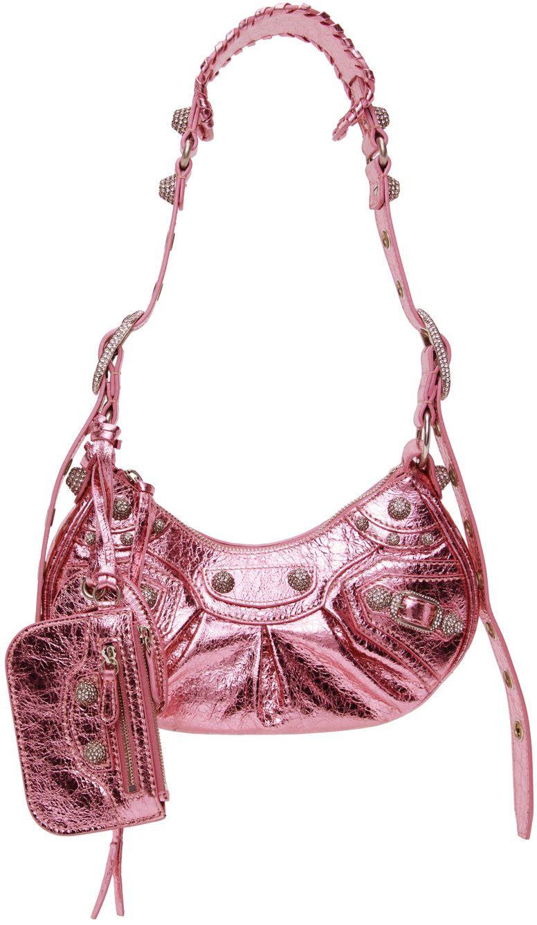 Balenciaga: Pink XS 'Le Cagole' Bag | SSENSE