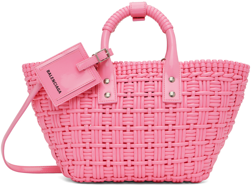 Balenciaga Pink XS Bistro Basket Tote