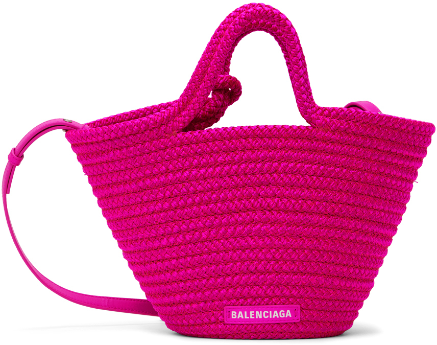 Balenciaga Pink Small Ibiza Basket Tote