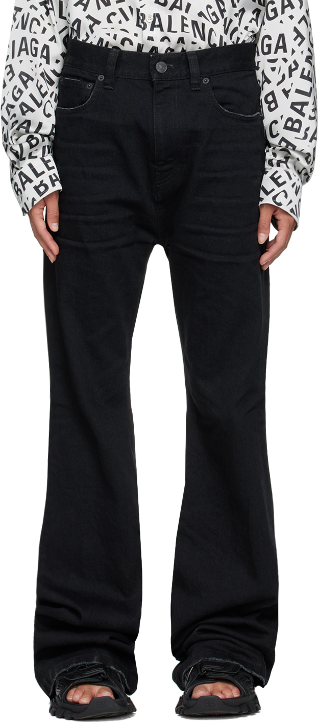 Black Flared Jeans by Balenciaga on Sale