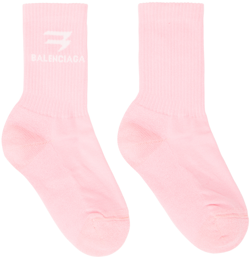 Balenciaga Pink Sporty B Tennis Socks