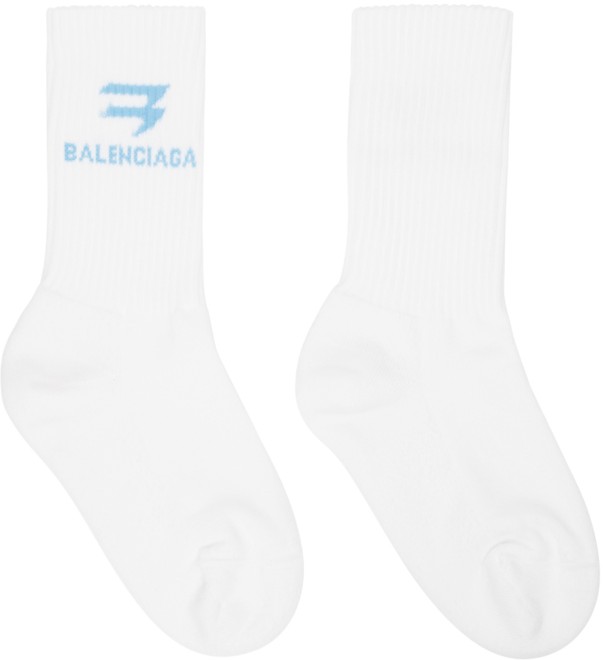 Balenciaga White Sporty B Tennis Socks
