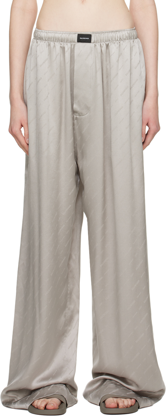 Balenciaga Gray Monogram Pyjama Pants