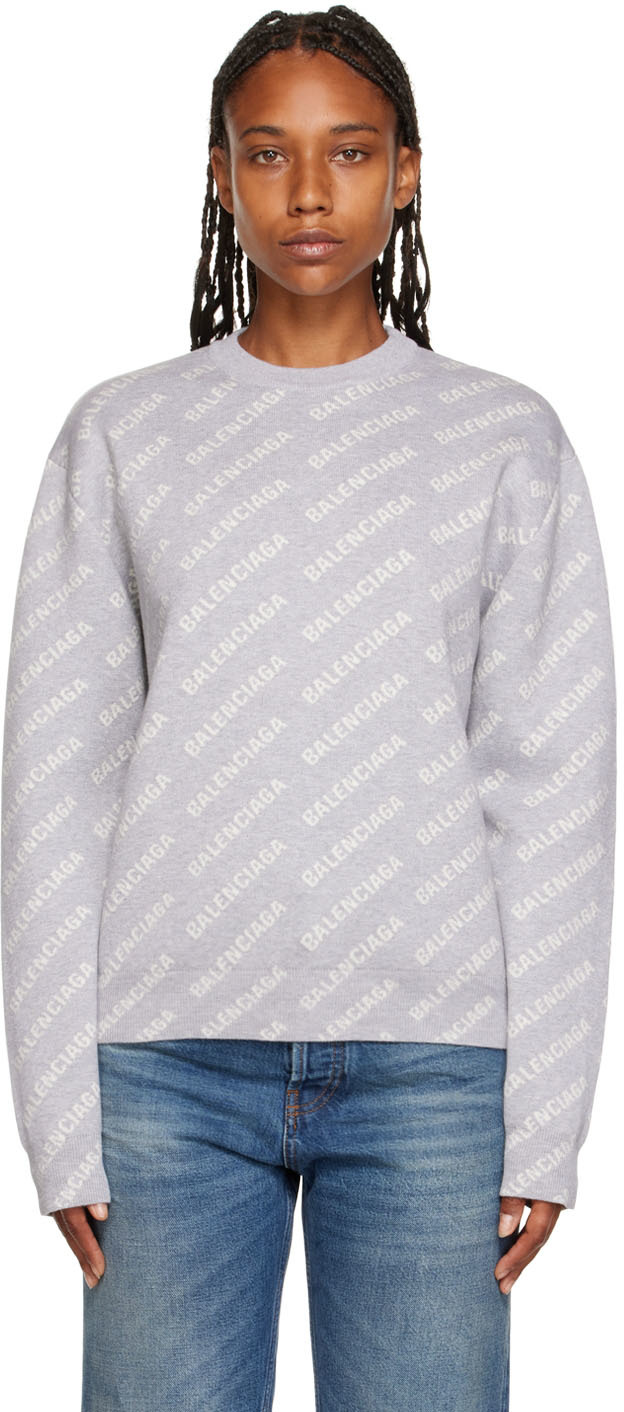 Balenciaga Gray Logo Sweater