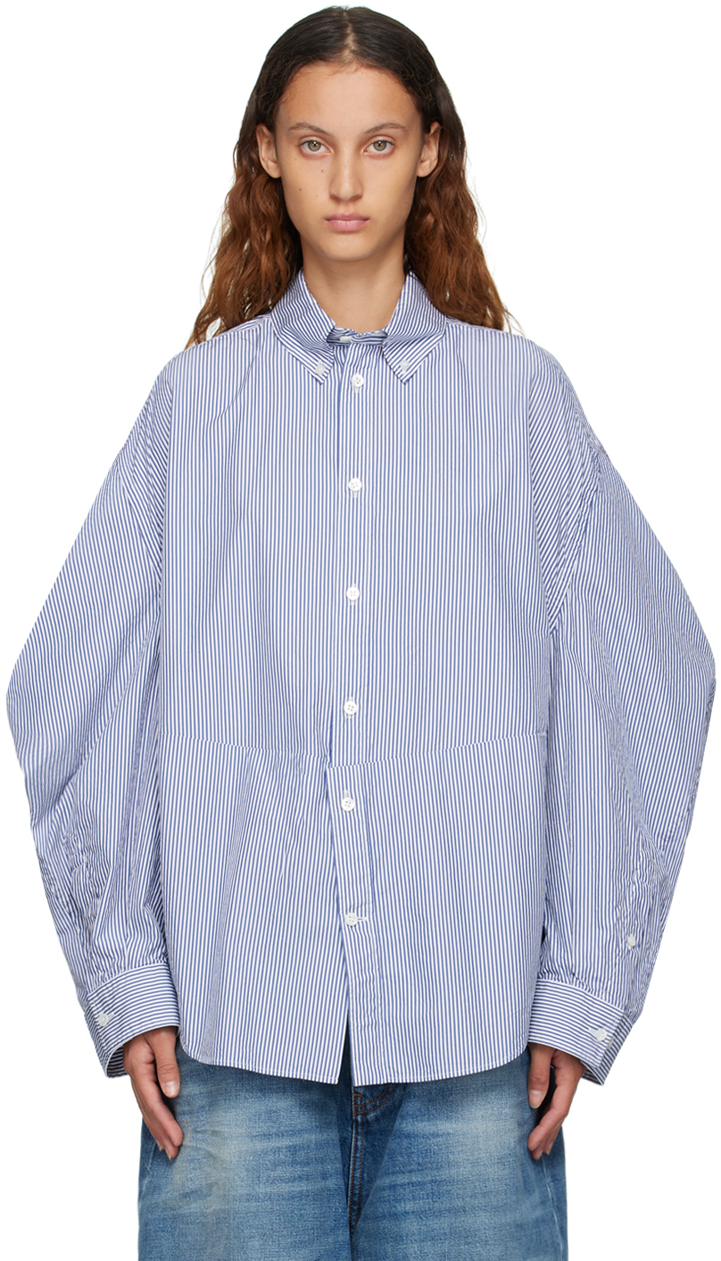 Balenciaga Blue Twisted Sleeve Shirt
