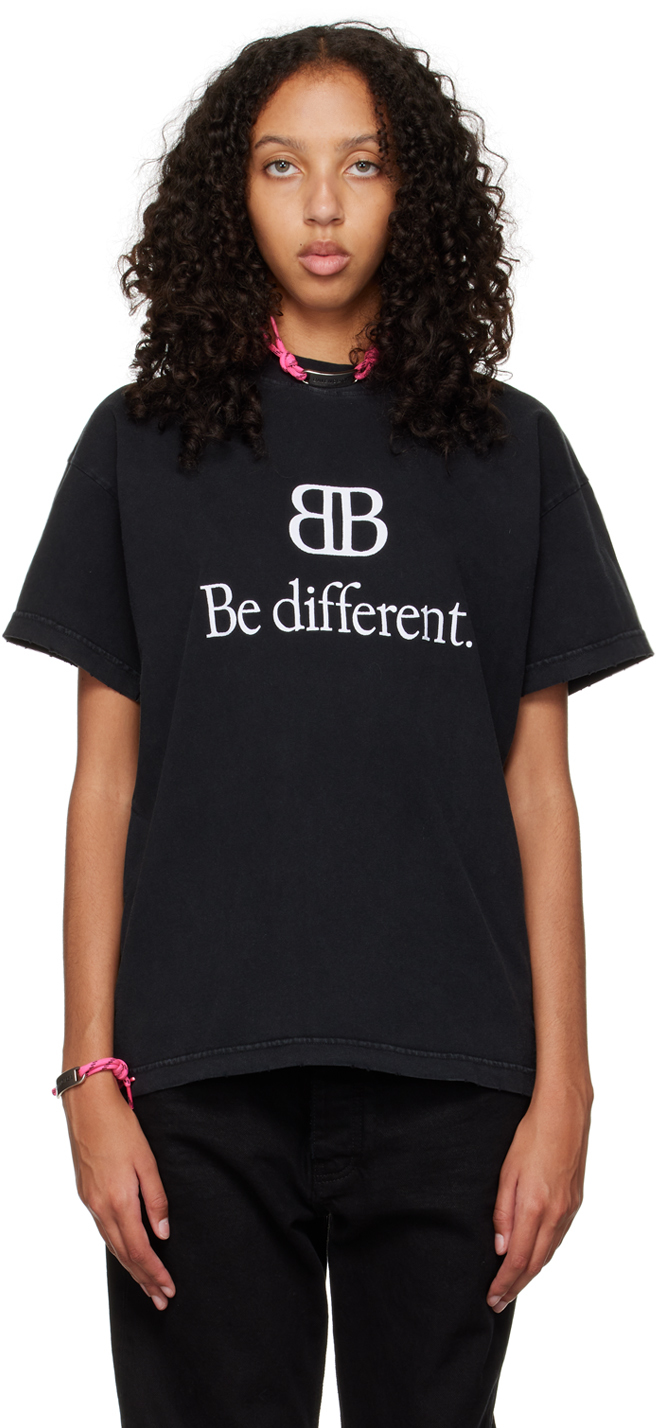 Balenciaga: Black 'Be Different' T-Shirt