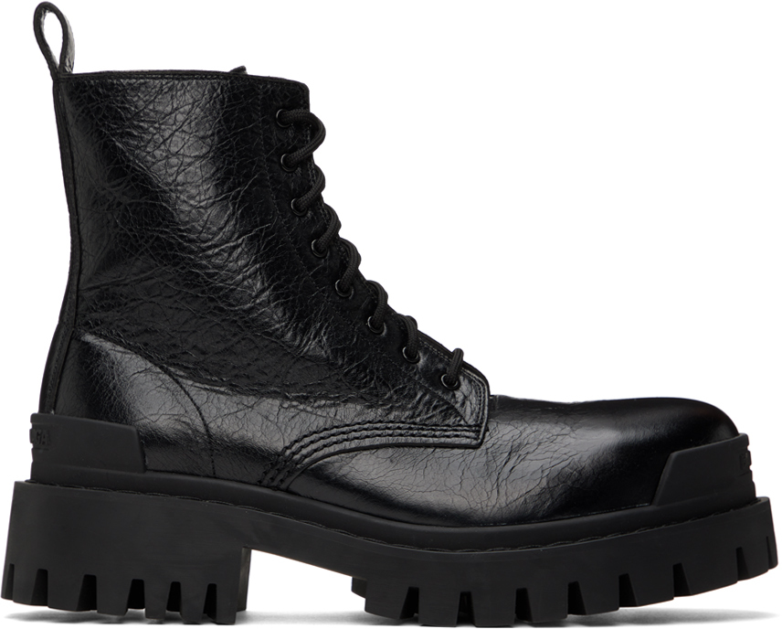 Balenciaga: Black Strike Boots | SSENSE UK